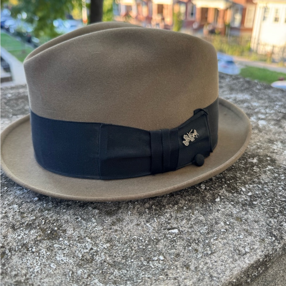 Vtg Dobbs Baskin Royal Coachman - Fedora Hat Size 7 Green Khaki